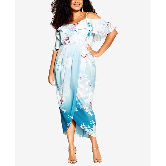 City Chic Trendy Plus Size Tsubaki Maxi Dress Tsubaki Floral 16W