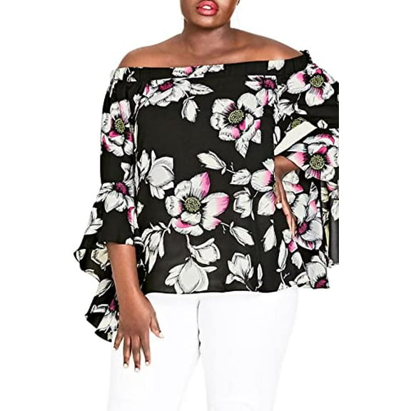 City Chic Womens Trendy Plus Size Off-The-Shoulder Top Born Romantic  20W/L