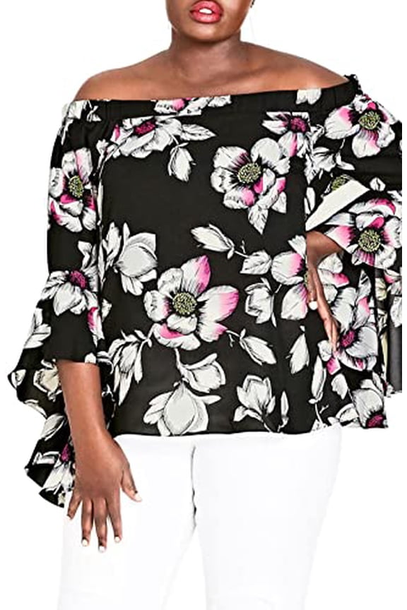 Womens Trendy Plus Size Off-The-Shoulder Top Born Romantic 20W/L