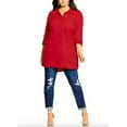 thumbnail image 1 of City Chic Women's Button Front Tunic Shirt Red Size 18W, 1 of 3