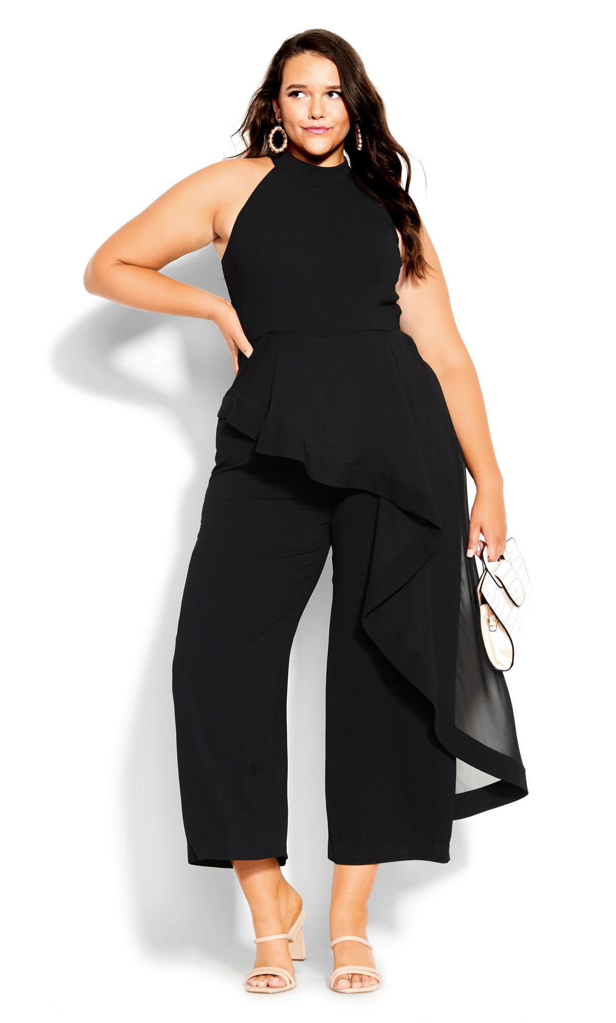 Womens Clothing City Chic Pantsuit City Chic Women Green Floral Ruffled Off  Shoulder Crop Jumpsuit Plus 14W 16W 18W