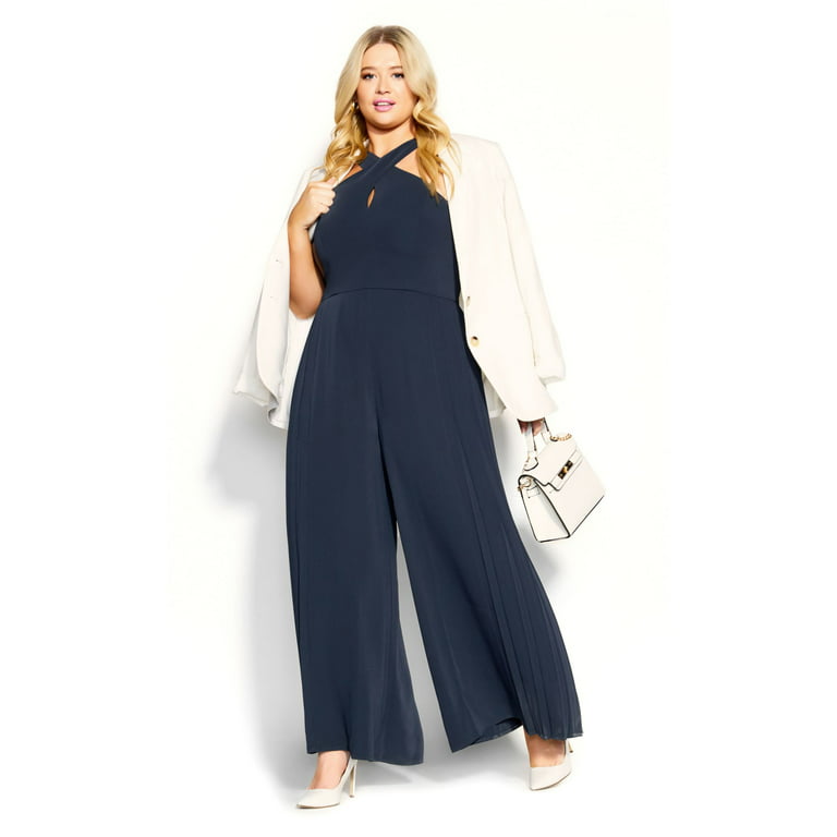 City Chic Women's Plus Size Harper Fit and Flare Sleeveless Jumpsuit