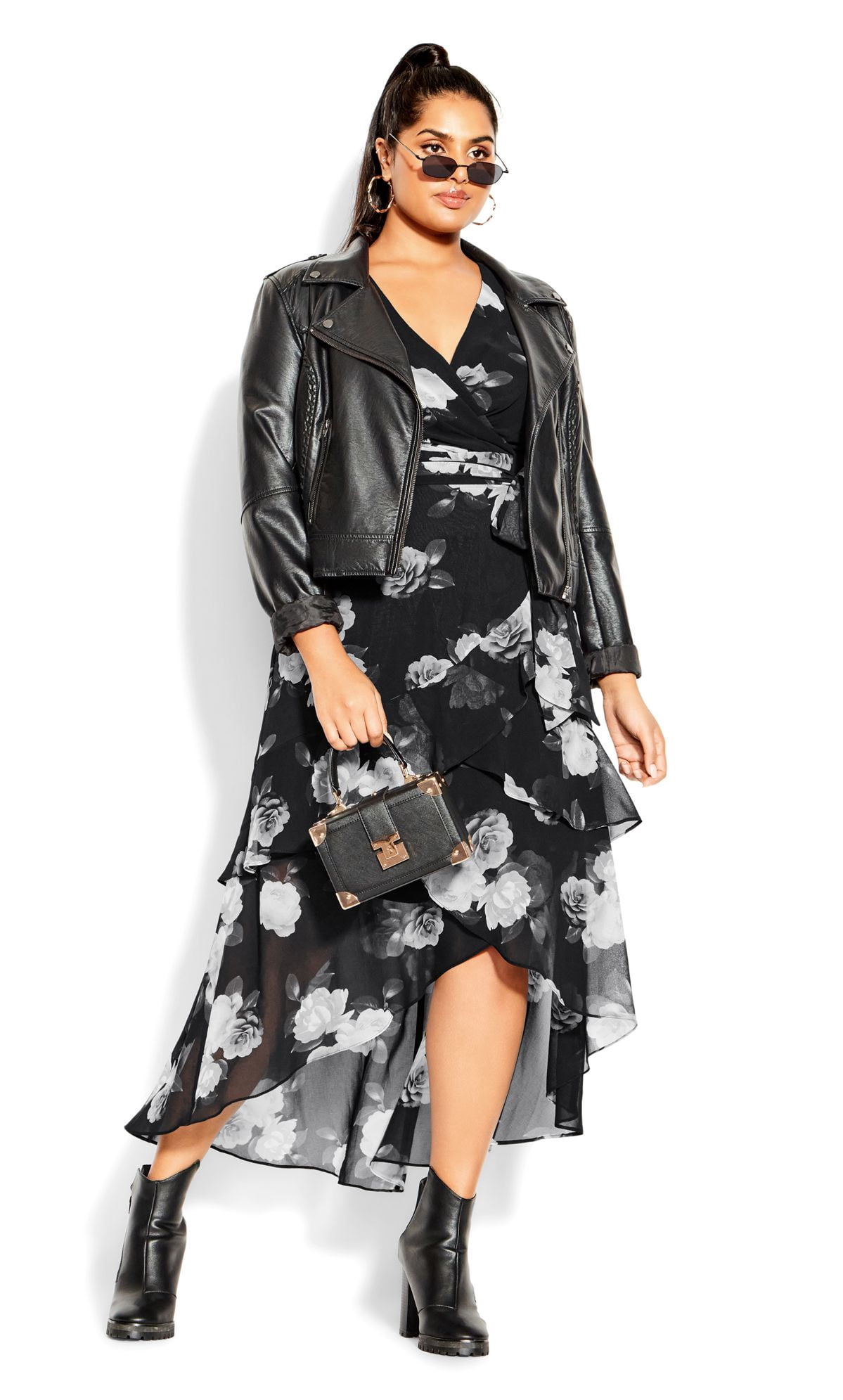 City Chic Trendy Plus Size Jacqui Maxi Dress - Black Camelia Floral - Size 24W City Chic Trendy Plus Size Jacqui Maxi Dress - Black Camelia Floral - Size 24W