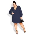 thumbnail image 1 of City Chic Women's Plus Size Quiero V Neckline Puff Sleeves Dress, 1 of 5