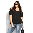 thumbnail image 1 of City Chic Women's Plus Size Quirky Top - Black, 1 of 5