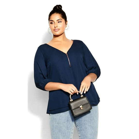 City Chic Women's Plus Size Sexy Fling Elbow Sleeve Top
