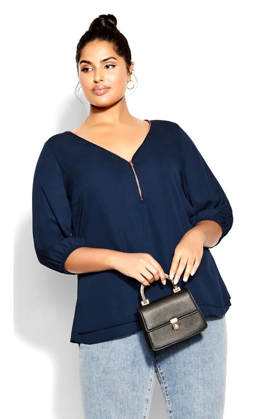 Women's Plus Size Sexy Fling Elbow Sleeve Top