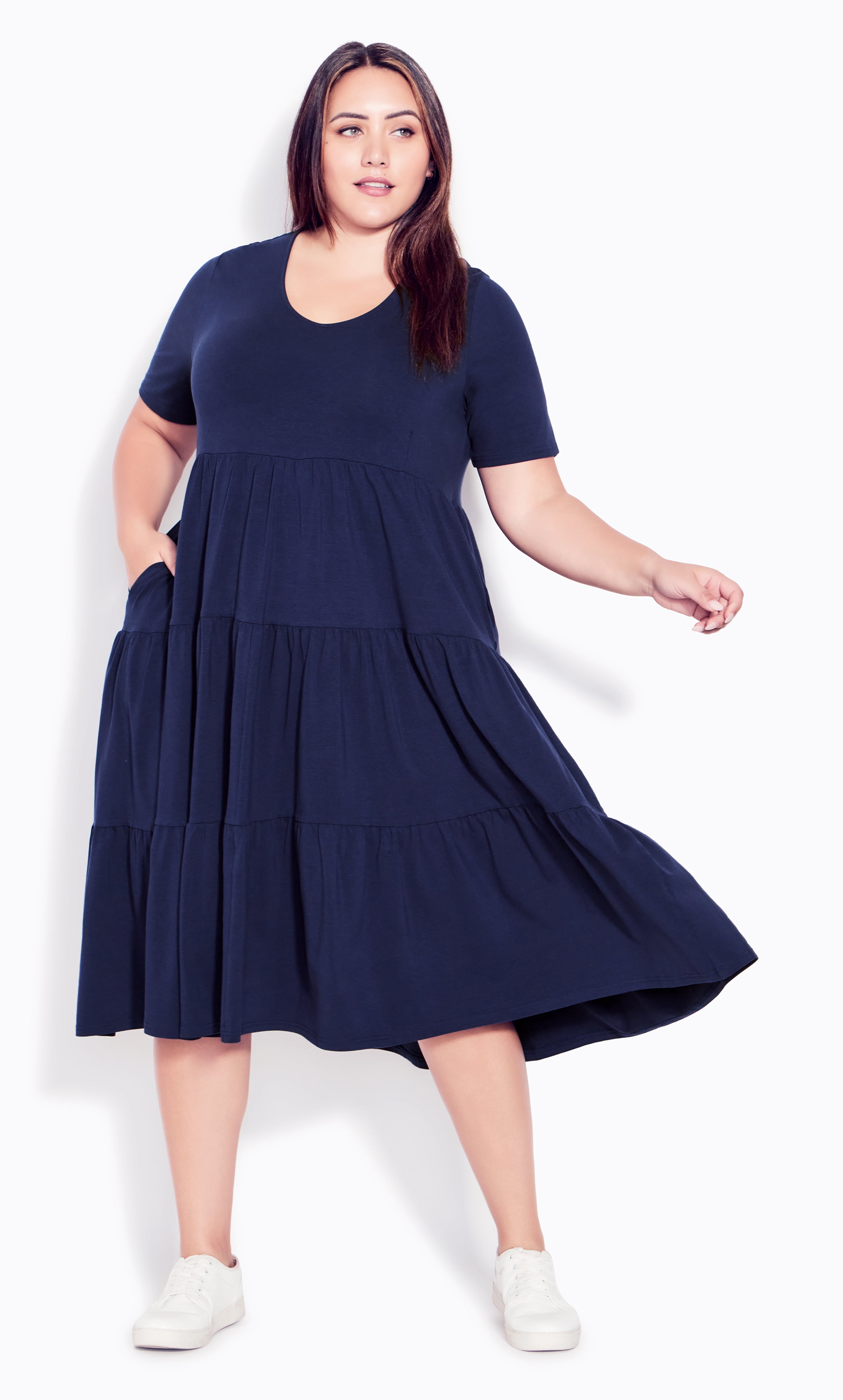 city chic navy blue dress City Chic Women's Sensual One Shoulder Dress
