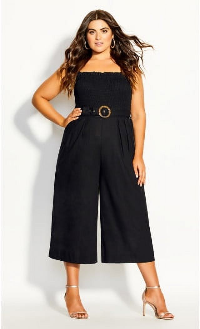 CITY CHIC Plus Size Kira Print Jumpsuit - Halter Neck With Pockets