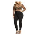 thumbnail image 1 of City Chic Women's Trendy Plus Size Animal-Print Mesh Bodysuit Black Size Small, 1 of 3
