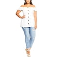 thumbnail image 1 of City Chic Women's Trendy Plus Size Sweety Button Top White Size 20W, 1 of 3