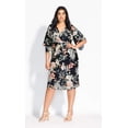 thumbnail image 1 of City Chic Women's Trendy Twisted Bell Sleeve Dress Black Size 20W, 1 of 3