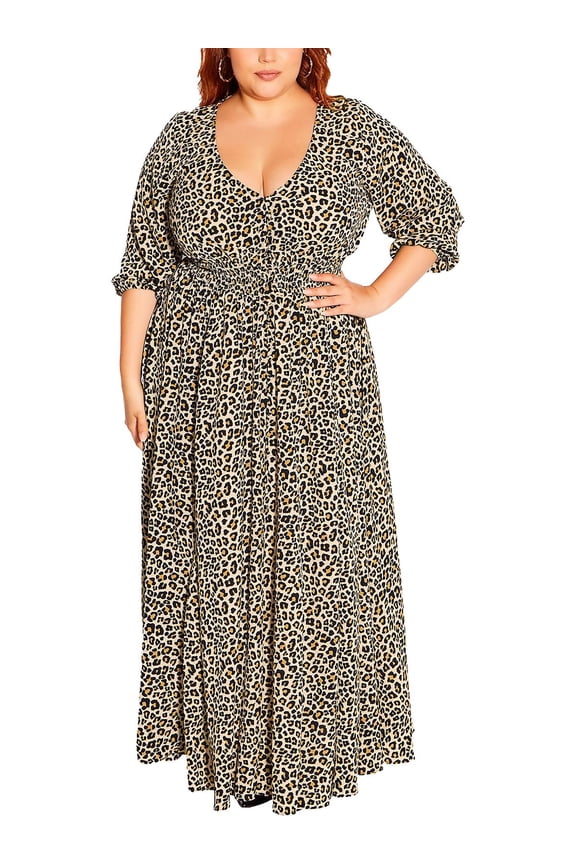 Womens Animal Print Long Maxi Dress