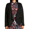 thumbnail image 1 of City Chic Womens Faux Suede Cardigan Sweater, Black, Plus Size, 14W, 1 of 2