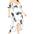 thumbnail image 1 of City Chic Womens High Low Cold Shoulder Dress, White, Plus Size, 16W, 1 of 1