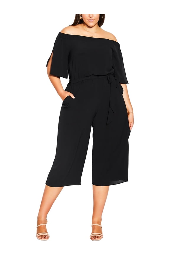Womens Plus Crop  Jumpsuit