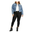 thumbnail image 1 of City Chic Women's Plus Denim Jacket Embellished Fall Blue Size 16, 1 of 3