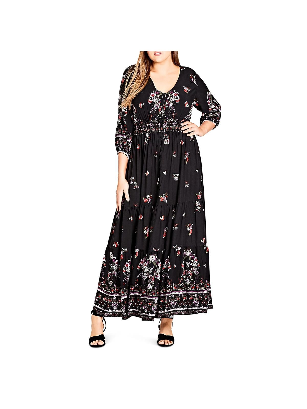 city chic plus size boho dress Magnolia Floral Maxi Dress