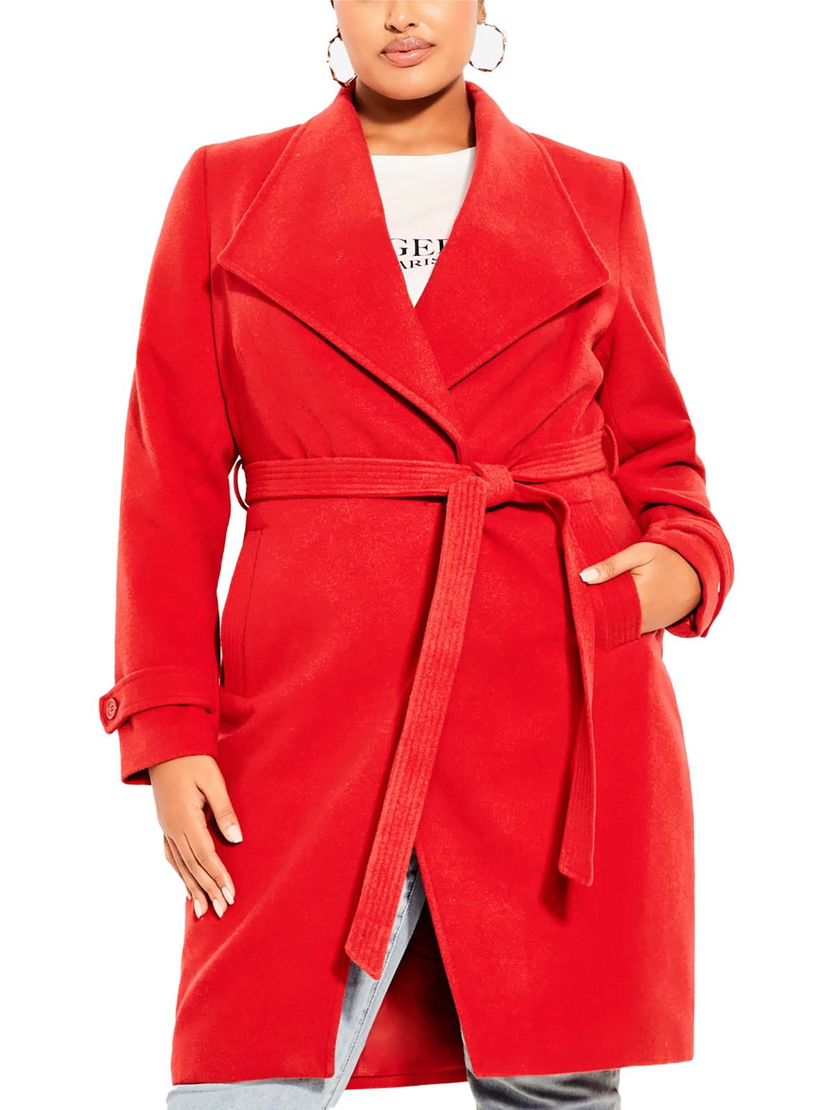 City Chic Womens Plus Large Lapel Long Sleeves Long Coat Walmart