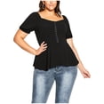 thumbnail image 1 of City Chic Womens Plus Quirky Georgette Ruffled Pullover Top, 1 of 5