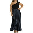 thumbnail image 1 of City Chic Womens Plus Rosa One Shoulder Full-Length Evening Dress Navy 16, 1 of 2