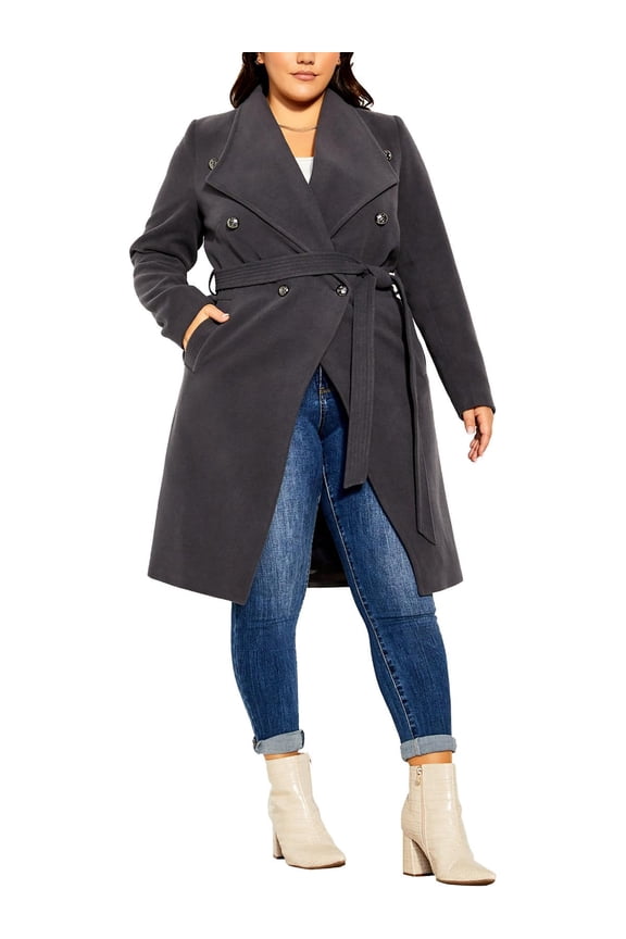 Women's Plus Size Sassy Fully Lined Military Coat