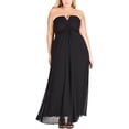 thumbnail image 1 of City Chic Womens Plus Serene V-Neck amxi Evening Dress Black 14, 1 of 2
