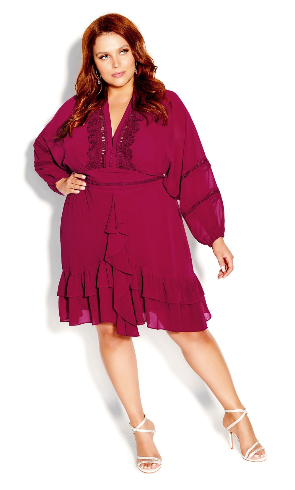 city chic plus size homecoming dress A-line Short Hot Pink Homecoming Dresses cg12313  classygown