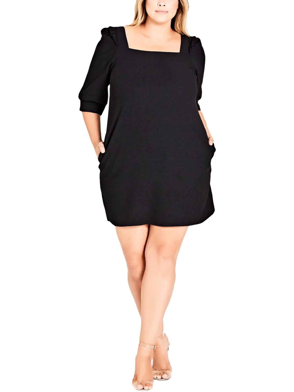 walmart plus size black dress THE FAVORITE LINEN DRESS main image 0