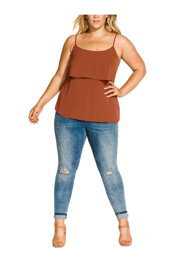 Womens Plus Tank Shell Camisole Top