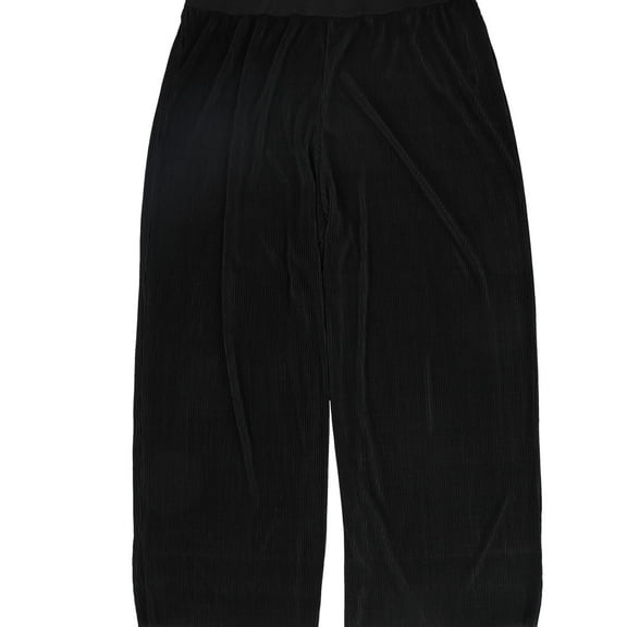 City Chic Womens Ribbed Casual Wide Leg Pants, Black, Plus Size, L/20W