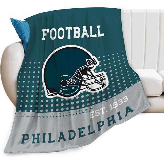 City Classic Football Blanket Football Decor Throw Blanket Football Fans Gifts Super Warm Soft Cozy Plush Lightweight Flannel Fleece Travel Bedding Blanket for Couch Kids Adults Women Man 50"X40"