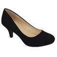thumbnail image 1 of City Classified Comfort Women Classic Heel Pumps Closed Round Toe CARLOS Nubuck Suede Black NB 9, 1 of 3