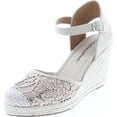 thumbnail image 1 of City Classified Queena Espadrille Platform Wedge D’orsay Pump w Sling Back & Elastic Strap, 1 of 7