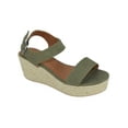 thumbnail image 1 of City Classified Women Wedge Sandals Open Toe Ankle Strap Flatform Espadrilles Platform LUTHOR-S Green Khaki 6.5, 1 of 3