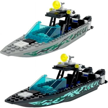City Coast Guard Boat Building Blocks Sets, Police Boat、Rescue Boat、Guard Boat 、Patrol Boat and Rescure Helicopter, Fun Gifts for Boys and Girls，Compatible with Lego 630 Building Accessory