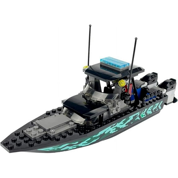 City Coast Guard Boat Building Blocks Sets, Police Boat銆丷escue Boat銆丟uard Boat 銆丳atrol Boat and Rescure Helicopter, Fun Gifts for Boys and Girls锛孋ompatible with Lego 630 Building Accessory