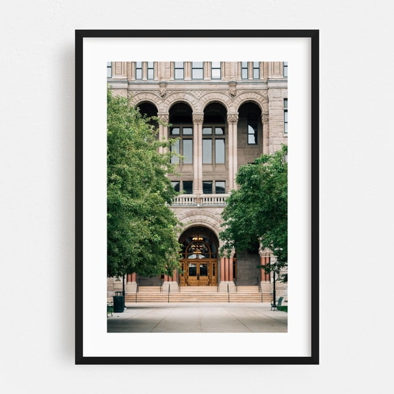 City & County Building 01 - Salt Lake City Utah Photography Architecture City Vintage Travel Poster Black Framed Wall Art Print 5 x 7 inches