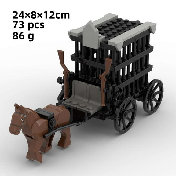 City Creativity DIY Medieval Military Knight Carriage Chariot MOC Model Building Blocks Bricks Educational Children's Toys Gift