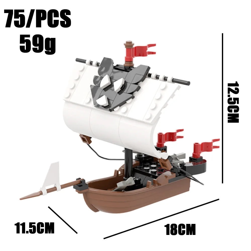 City Creativity Medieval Sailboats Drifting Raft Pirate Gunboat Desktop ...