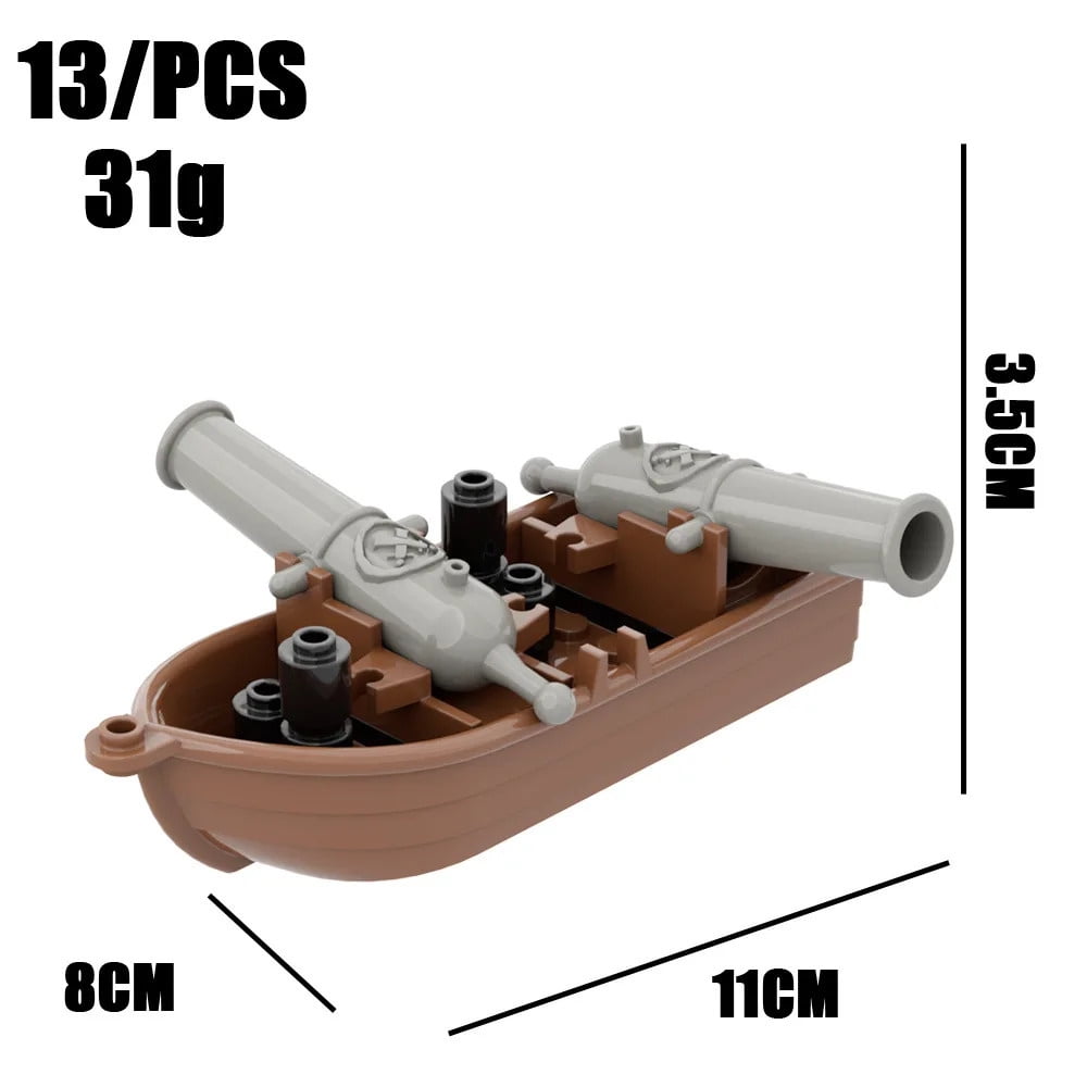 City Creativity Medieval Sailboats Drifting Raft Pirate Gunboat Desktop ...