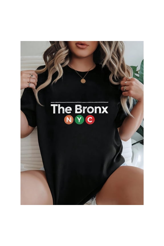 City - Culture Graphic Tee, Tops Has "The Bronx NYC" Text, Round Neck Regular Fit T - shirts, Size(S - 5XL)