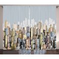 thumbnail image 1 of Ambesonne City Curtains 2 Panel Set, Hand Drawn Modern Life, 108" x 96", Multicolor, 1 of 3
