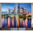 thumbnail image 1 of Ambesonne City Curtains 2 Panel Set, Hillsborough River USA, 108" x 84", Multicolor, 1 of 3