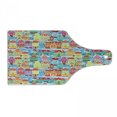 thumbnail image 1 of City Cutting Board, Colorful Town Design Ornamental Winter Holiday Christmas Time Architecture Pattern, Decorative Tempered Glass Cutting and Serving Board, in 3 Sizes, by Ambesonne, 1 of 2