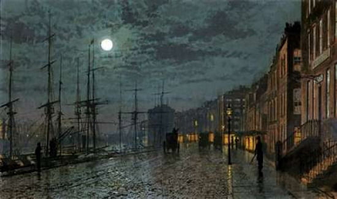 City Docks By Moonlight Canvas Art - John Atkinson Grimshaw (24 x 36)