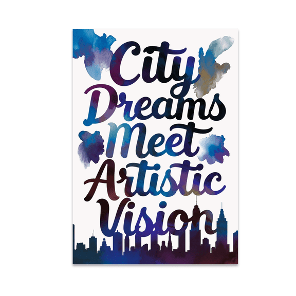 City Dreams Meet Artistic Vision - Urban Art Enthusiast - 13x19 Poster Print