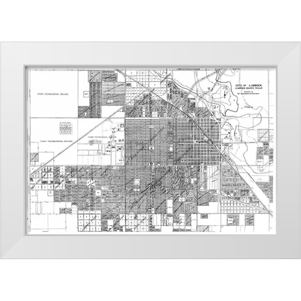 City Engineering Dept 32x23 White Modern Wood Framed Museum Art Print