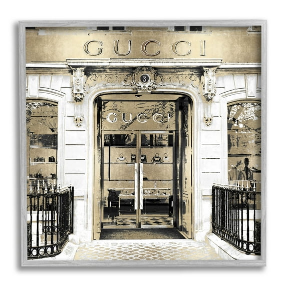 City Fashion Brand Shop Architecture Beauty & Fashion Graphic Art Gray Framed Art Print Wall Art