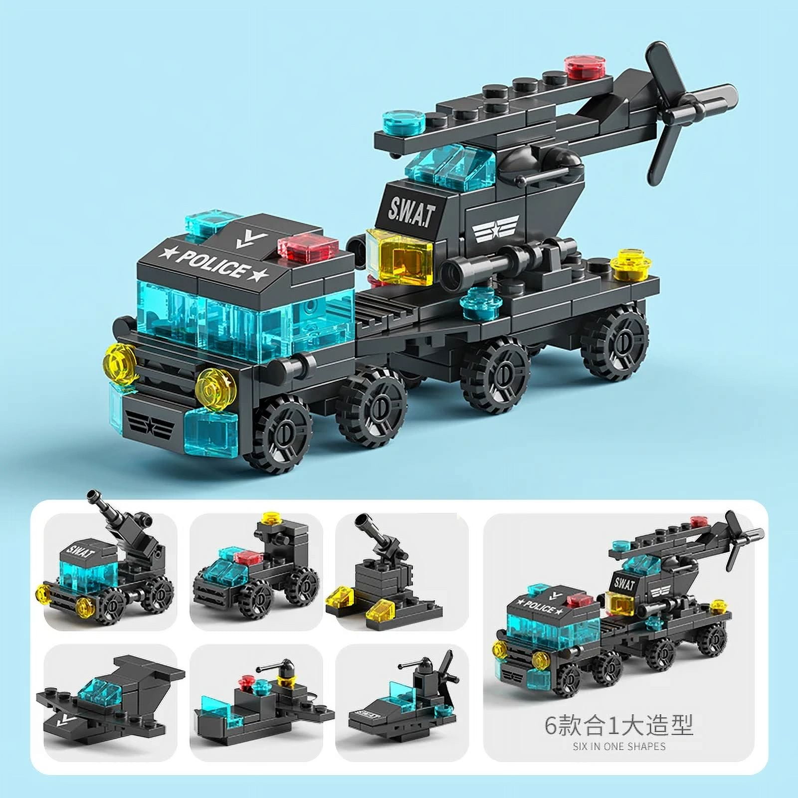 City Fire Car Building Blocks for Children, Police Truck, Engineering ...